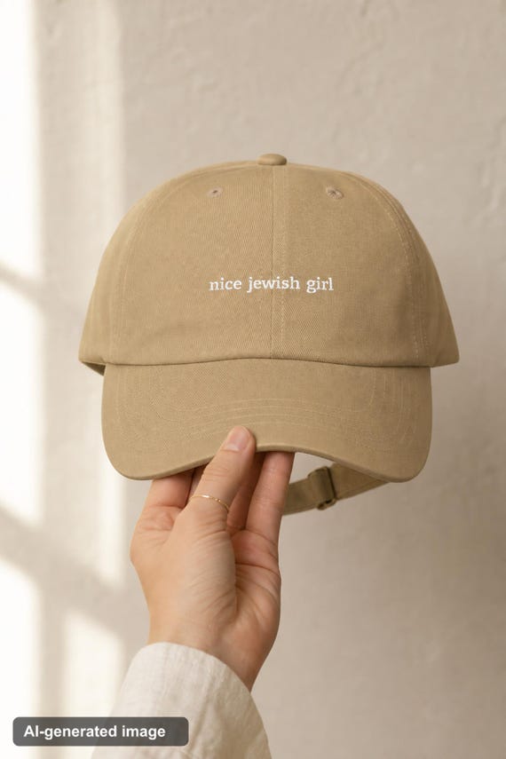Nice Jewish Girl Embroidered Dad Hat Funny Judaism Cap Bat Mitzvah Gift detail