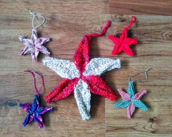 Retro Weihnachtsstern - Baumschmuck - Deckenschmuck - Hkelanleitung -  Spende - im Preis inbegriffen - Etsy Schweiz