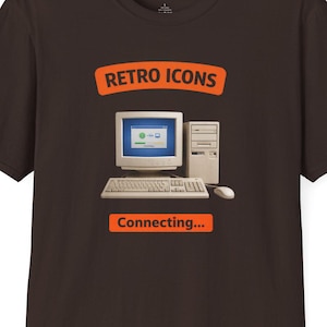 Retro Computer Anschließen T-Shirt | Vintage PC Grafik-T-Shirt | Old School Internet-Nostalgie