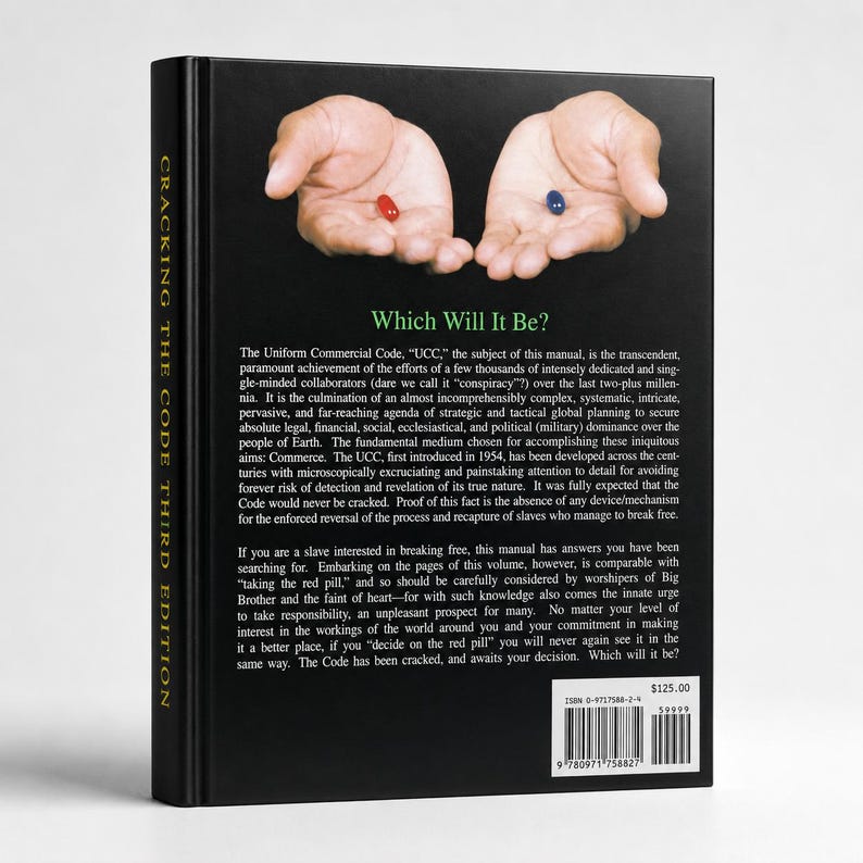 Op de afbeelding: Een boek getiteld "Cracking the Code Third Edition" met de tekst "Which Will It Be?" op de omslag. De omslag toont twee handen, elk met een pil, &eacute;&eacute;n rood en &eacute;&eacute;n blauw. De rug van het boek is zwart.
