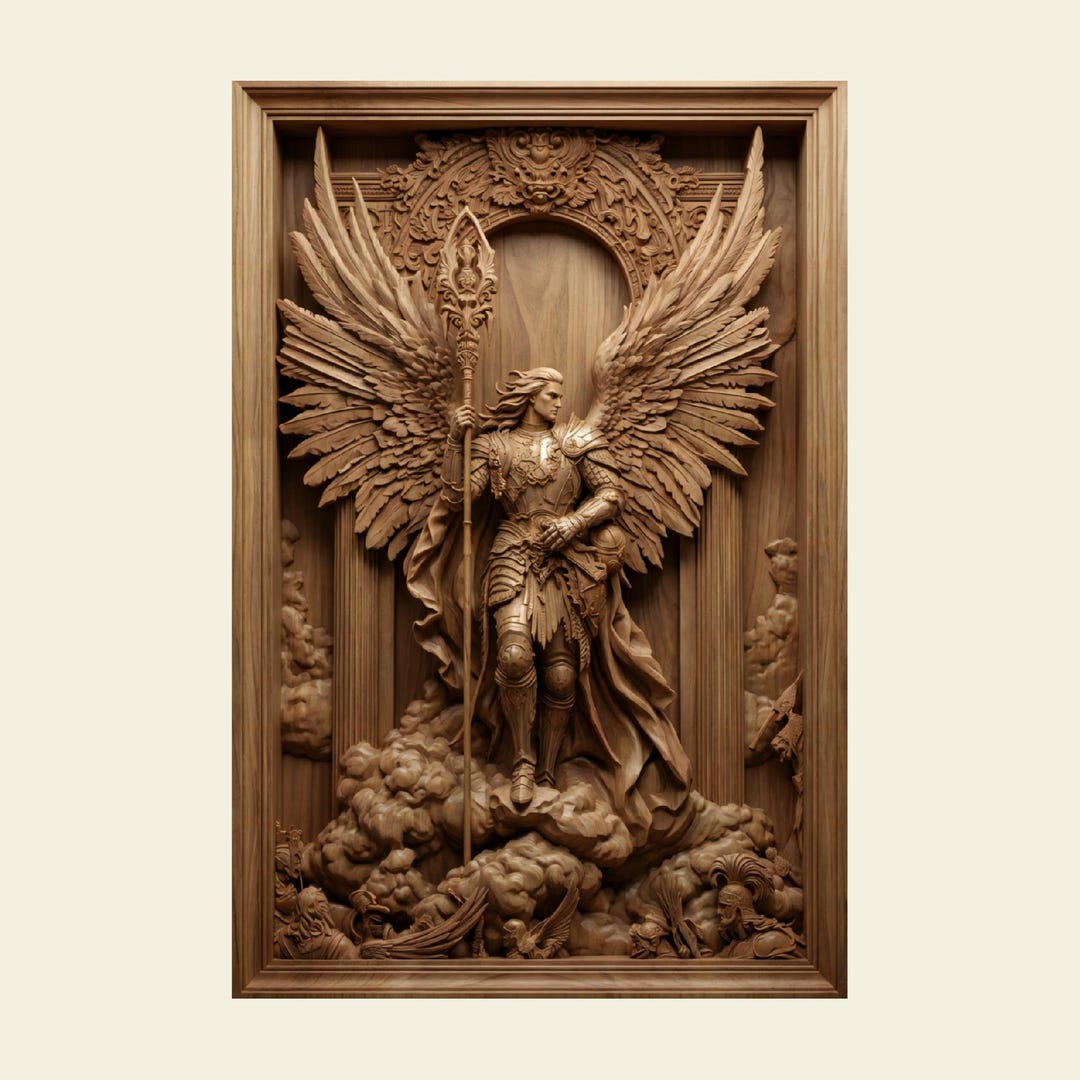 Angel Relief 3D STL CNC Router File | Spiritual Wood Carving | Wall Art ...