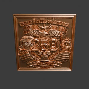 USA 250th Anniversary Patriotic 3D Relief STL | Americana CNC Router File Wood Carving | 2026 Commemorative Decor image 2
