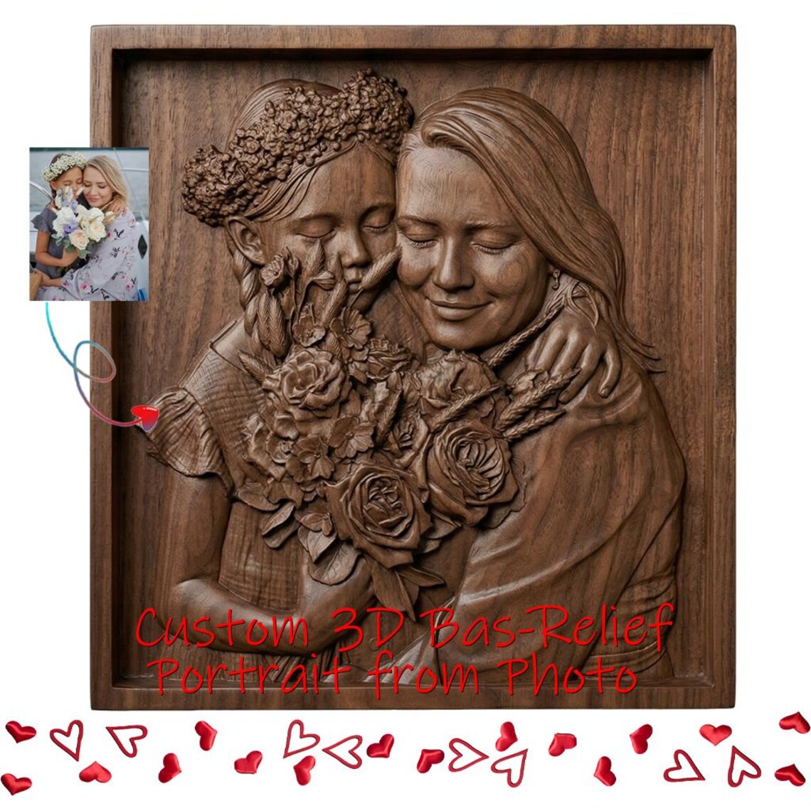 Portrait File Custom 3D Mother's Day Portrait | STL File for CNC Router & 3D Printing ...