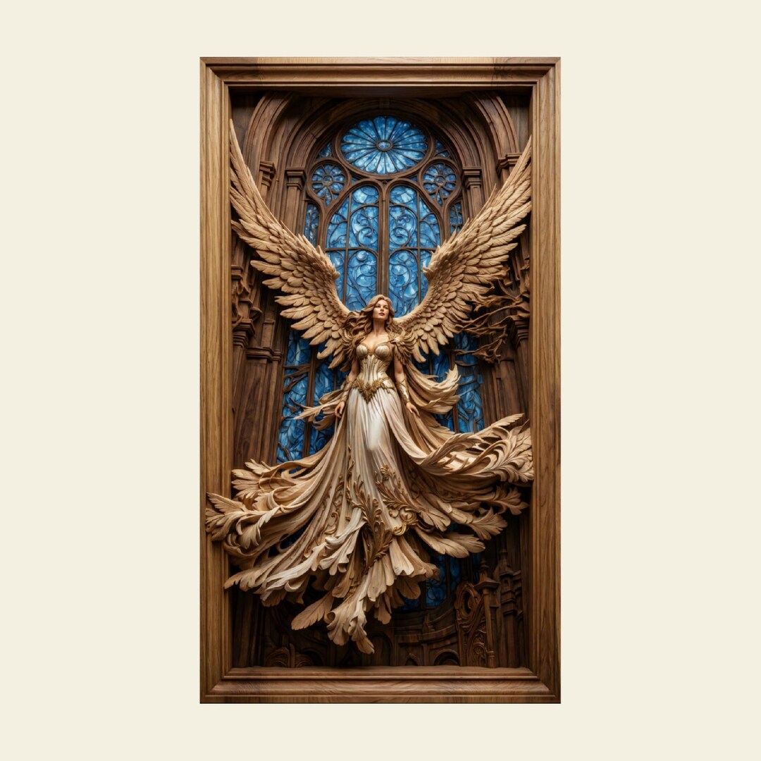 Angel Relief 3D STL CNC Router File | Spiritual Wood Carving | Wall Art ...
