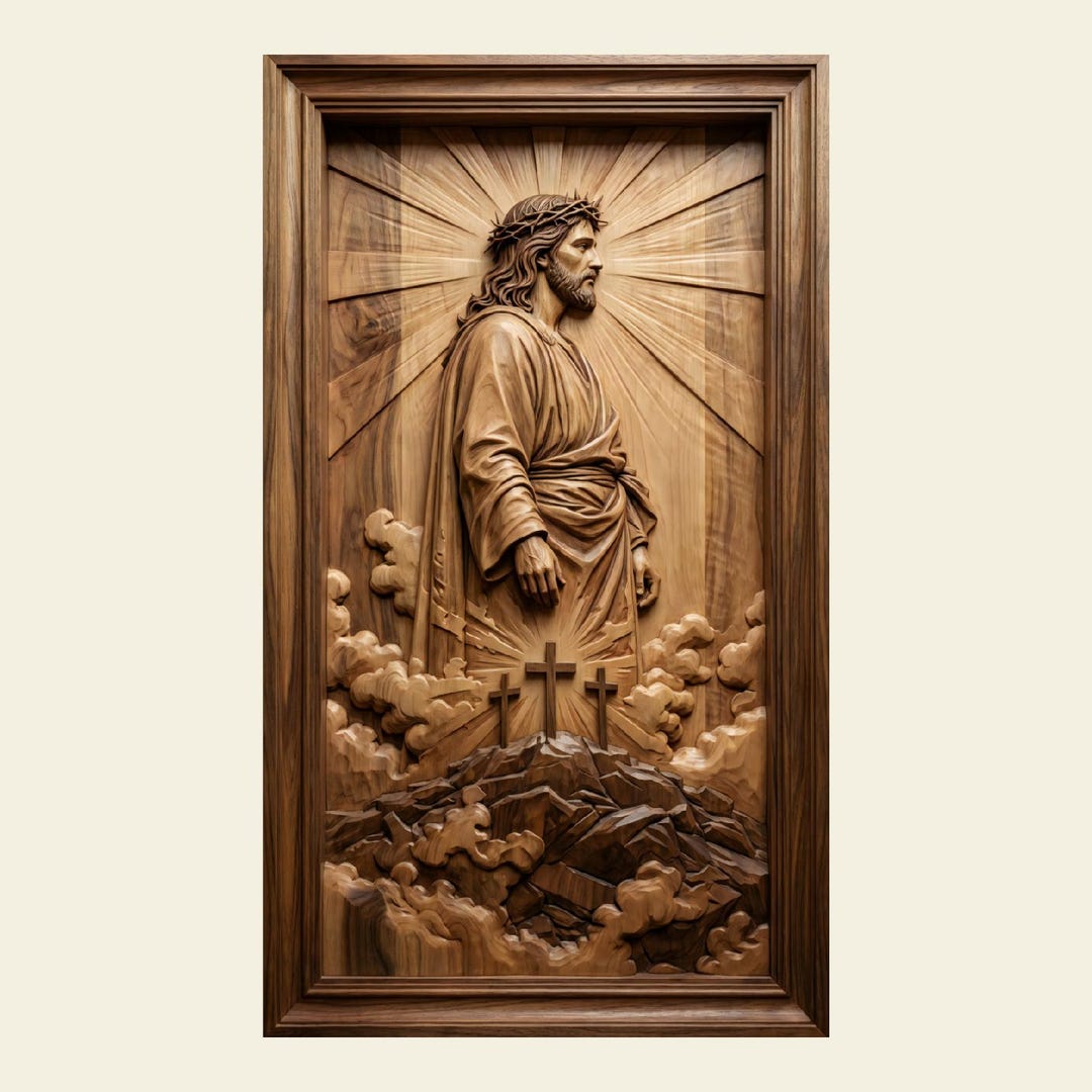Jesus Christ 3D STL CNC Router File | Religious Relief Wood Carving ...