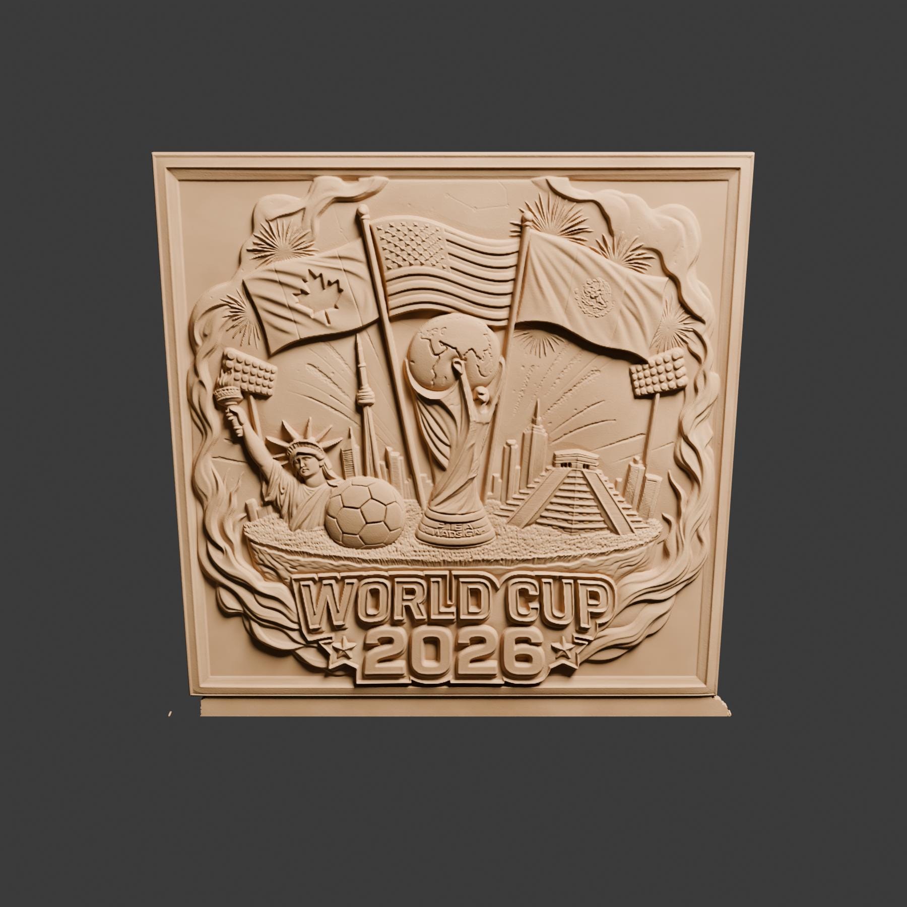 Stl File Sports 2026 FIFA World Cup 3D STL Relief CNC Router File | Wood Carving Sports ...