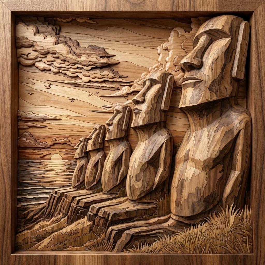 Moai wood carving - Etsy 日本