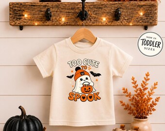 Too Cute to Spook Toddler Shirt | Cute Ghost Halloween Shirt for Kids | Bella Canvas Toddler Tee | Fall Outfit | Pumpkin Patch