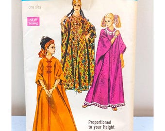 Simplicity 8354 Misses Vintage Caftan Sewing Pattern One Size New Sizing For Height Proportions
