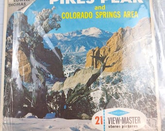 Juego de figuras antiguas de Sawyer's View Master Pikes Peak, área de Colorado Springs, de Lowell Thomas.