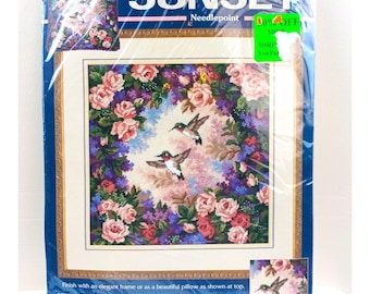 Korsstygnskit med räknemotiv från Solnedgången, Hummingbird Paradise, Vintage 2000, Lena Lia