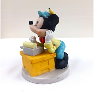 Vintage Mickey Mouse Figurine Adding Machine Walt Disney Ceramic Figure image 2