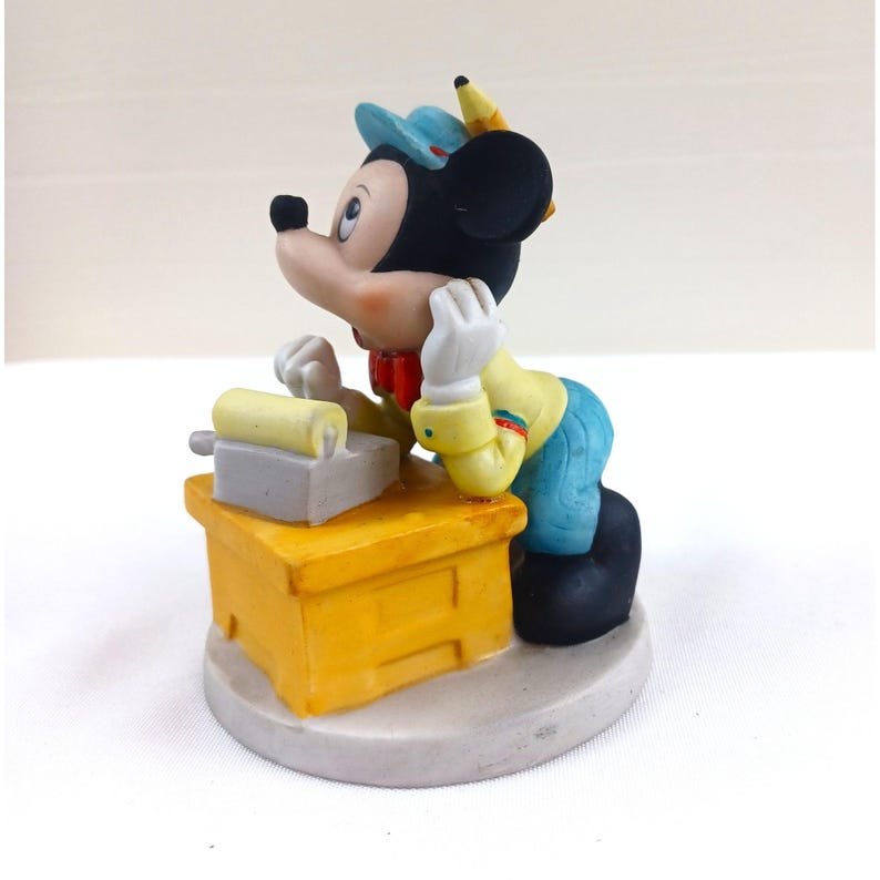 Vintage Mickey Mouse Figurine Adding Machine Walt Disney Ceramic Figure image 2