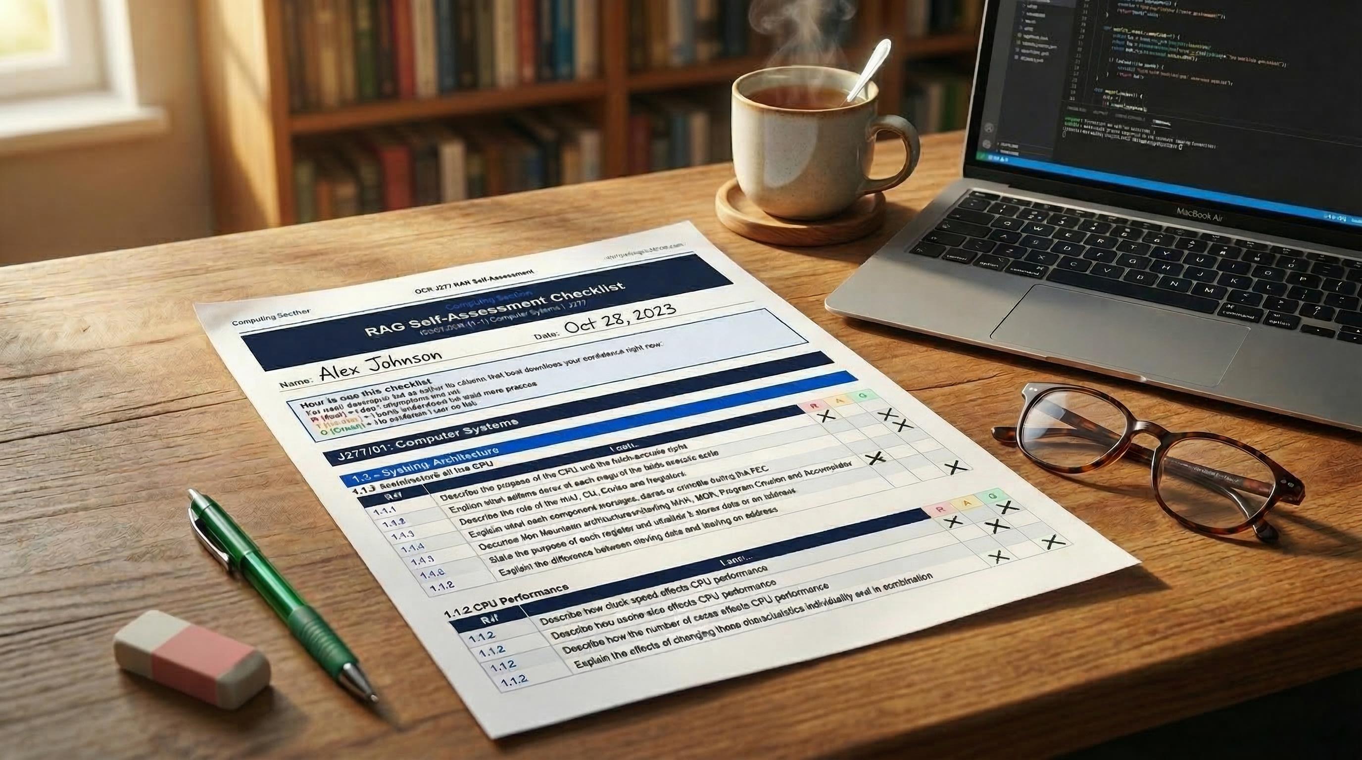 RAG Self Assessment Sheet (GCSE Computer Science OCR J277) - Etsy