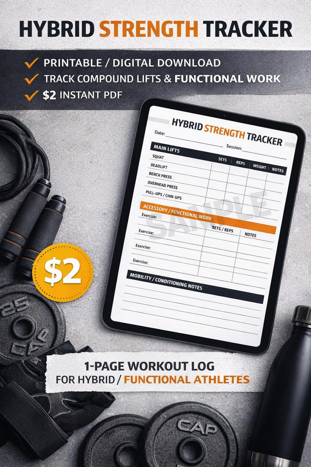 Hybrid Strength Tracker - Etsy