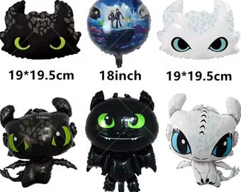 Comment dresser un dragon anniversaire ballons - Ballons en aluminium à faire soi-même | Cadeaux pour fans de Krokmou