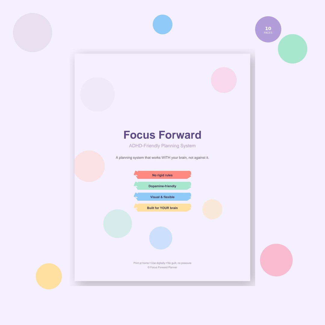 ADHD Planner Bundle Printable | 10-page Neurodivergent Planning System ...