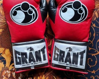 Grant Professional Boxing Gloves Red Black Leather Sparring Gloves Authentic Training Gear