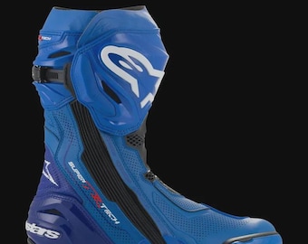 Alpinestars Supertech R Racing Boots - Blauw & Wit Professionele Motorlaarzen - Premium High-Performance Sportmotor Circuitkleding voor Heren
