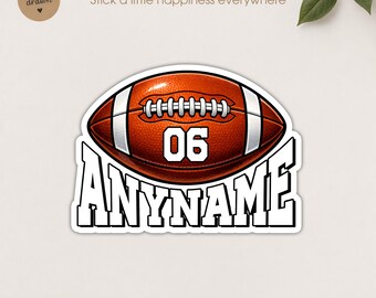 Custom Football  Sticker Personalized Player Name American Football Sports Name and Number
