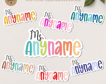 Custom Name Stickers Personalized for Teacher Student Kids Girls Teens Name Tags Stickers  Decal for Laptop Water Bottle Gift Teacher