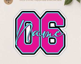 Béisbol personalizado, calcomanía personalizada para casco de béisbol/softbol con nombre y número personalizados para deportes