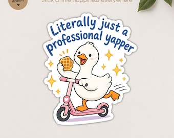 Professional Yapper Sticker, SLP Speech Language Therapy Therapist Teacher Duck