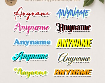 Personalized Name Sticker, Custom Name Decal, Custom Text Sticker, Personalized Word Sticker, Cute Name Label, Vinyl Name Sticker
