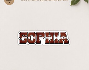 Custom Football  Sticker Personalized Player Name American Football Sports Name