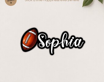 Custom Football  Sticker Personalized Player Name American Football Sports Name and Number die-cut Vinyl Stickers For Laptops, Water Bottles