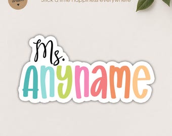Custom Name Stickers Personalized for Teacher Student Kids Girls Teens Name Tags Stickers  Decal for Laptop Water Bottle Gift Teacher