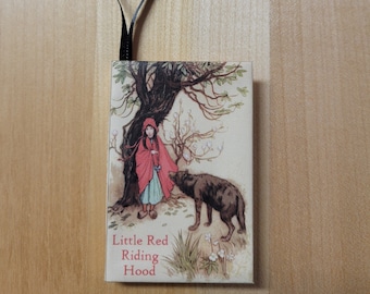 Book ornament inspired by Little red riding hood