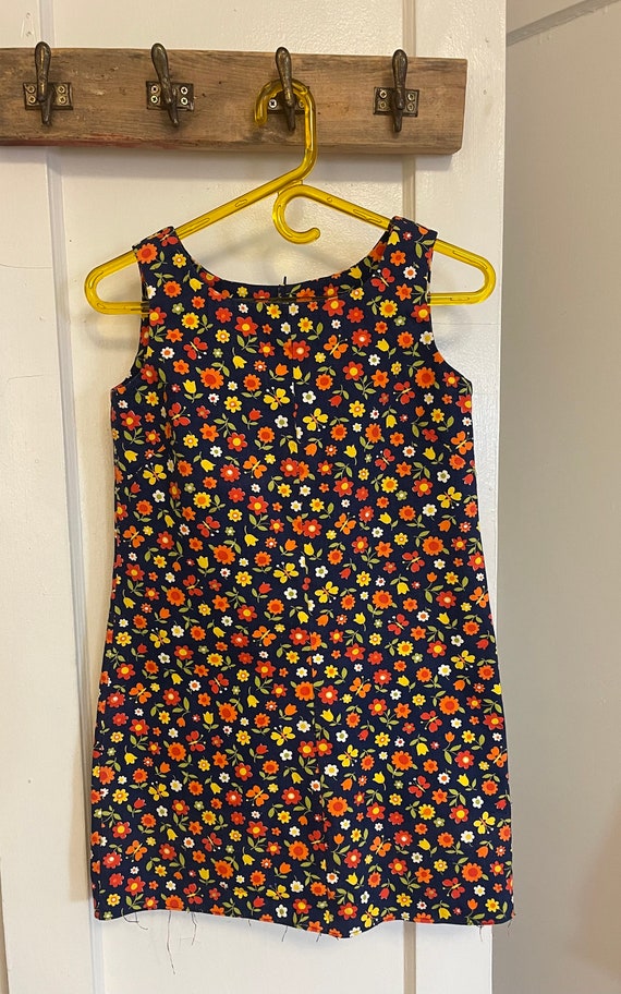 Retro Daisy Orange  Yellow Flower A Line Sleeveles