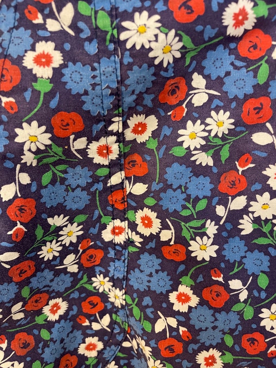 Funky 70’s Women’s Skirt Blue Flower Red Floral C… - image 8