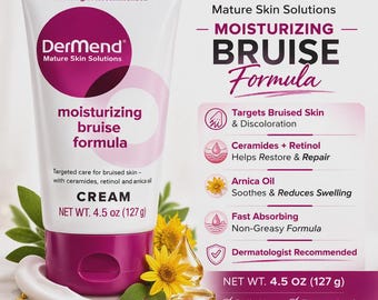 DerMend Moisturizing Bruise Formula Cream 4.5 oz Mature Skin Arnica Retinol Cera