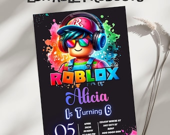 Roblox Birthday Party Invitation – Printable & Editable Invite Card.