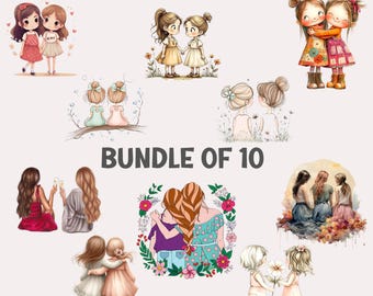 Friends PNG Bundle | Friendship Quotes, Illustrations (Digital Download)