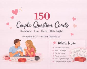 Ebook 150 Couple Question Fun Romantic Printable Game for Date Night
