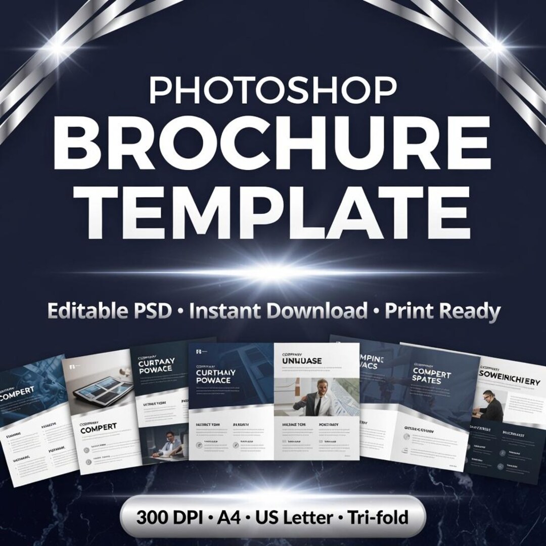 Editable Photoshop Brochure Template | Business Trifold A4 (digital ...