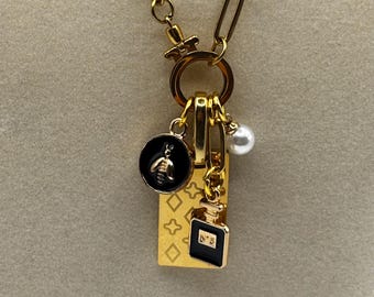 Designer Inspired Charm Cluster Necklace