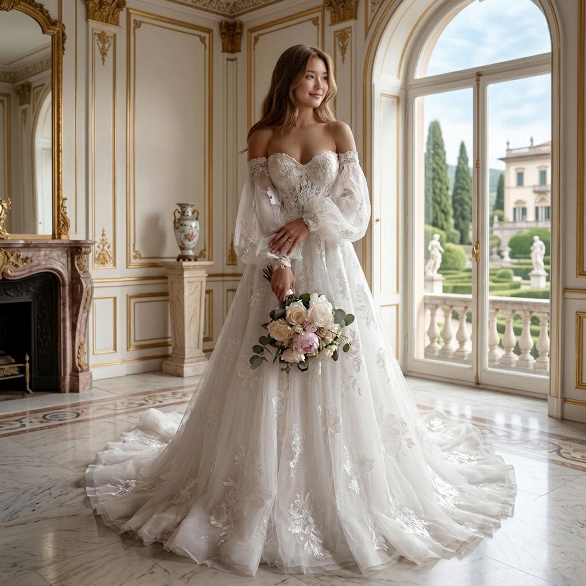 chinese dress ladies Trendy Lace Wedding Dress in Bohemian Style from Soft Tulle