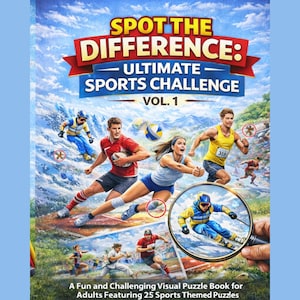 Sports Puzzle Book: Spot the Difference Ultimate Challenge for Adults