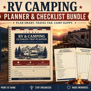 RV Camping Planner Bundle, Printable & Fillable Digital Download for Easy Trip Organization