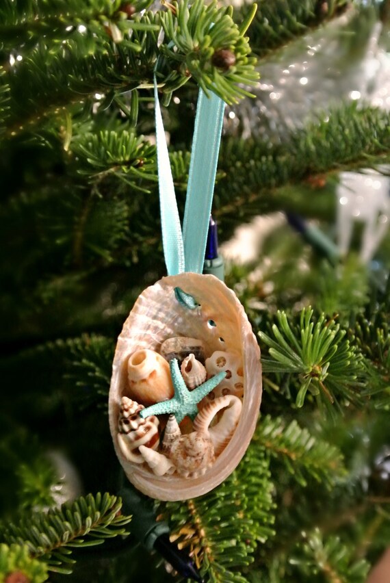 Seashell Ornament Custom Color Teal Blue Purple Bridal Holiday Etsy