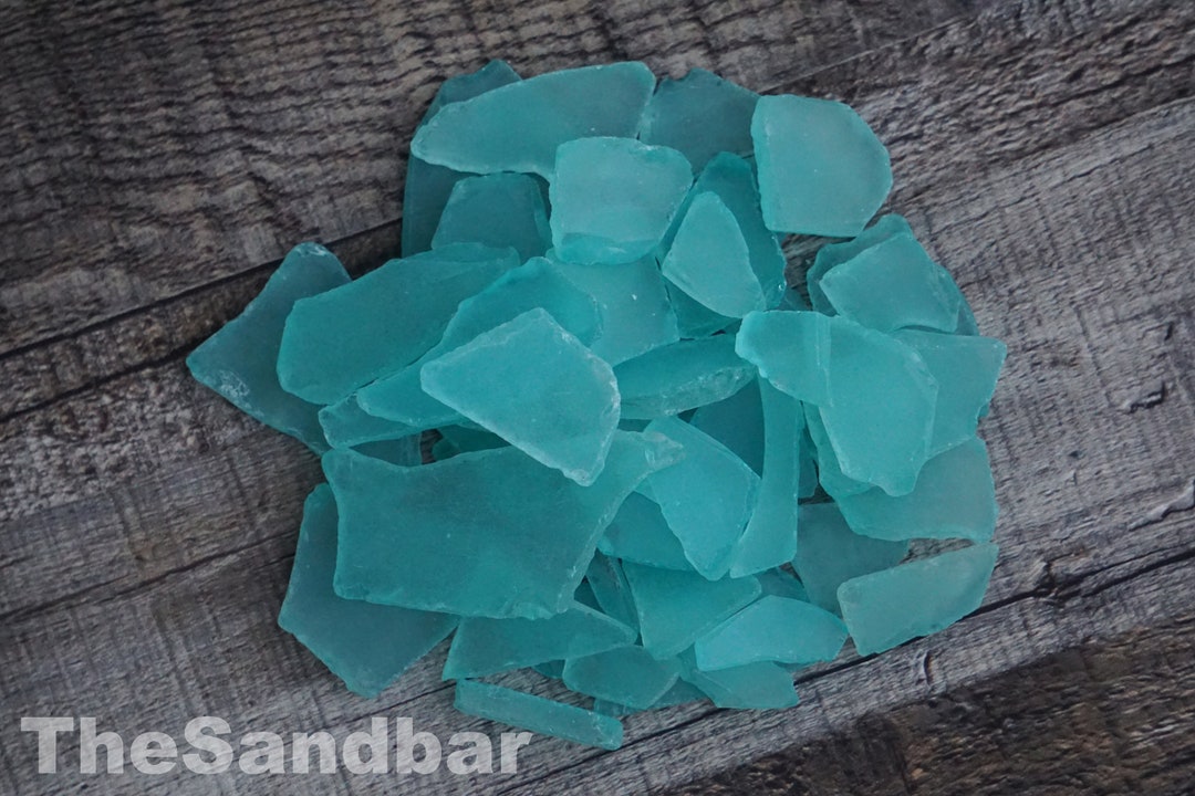 Seaglass Mix Aqua Teal Glass Pieces Tumbled Smoothed Teal Blue Green