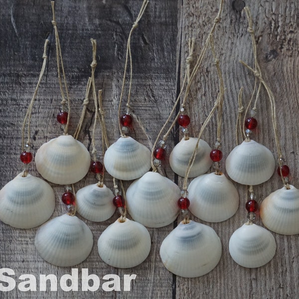 Seashell Ornaments - Gift Set of 10 Strands Beaded Shell Decorations Beach Holiday Decor Christmas Tree Wedding Favors - TheSandbar