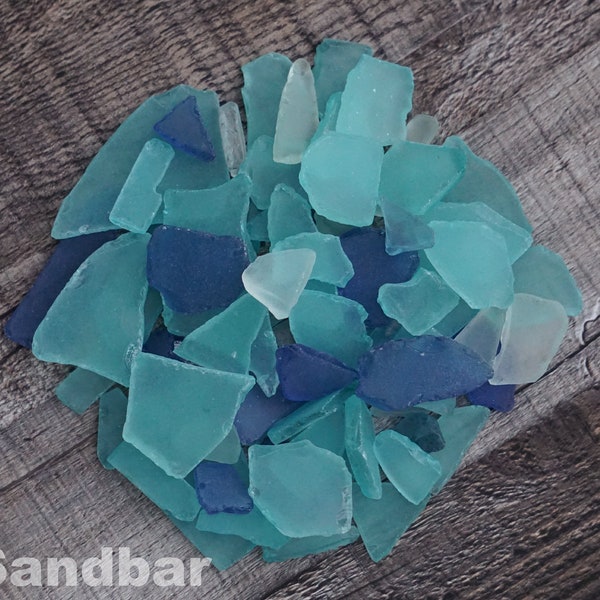 Sea Glass Mix Blue & Aqua Teal Glass Pieces Vase Fill Tumbled Smoothed Clear Supply Beach Decor Man Made Frosted Mosaic Seaglass TheSandbar