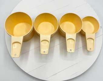 Vintage Tupperware Ernte Gelb Messbecher 4er Set Nesting Retro 70er Jahre