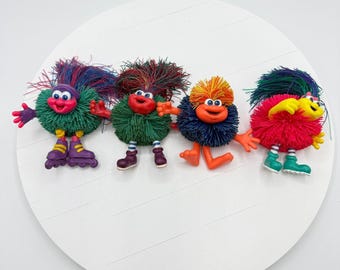 Lot of 4 Vintage 90's Koosh Lings "Kooshlings" Bendable Buddies Koosh Balls