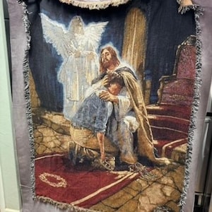 Vintage 2000 Art2See Ron DiCianni Die Heimkehr Wandteppich Decke 65x49